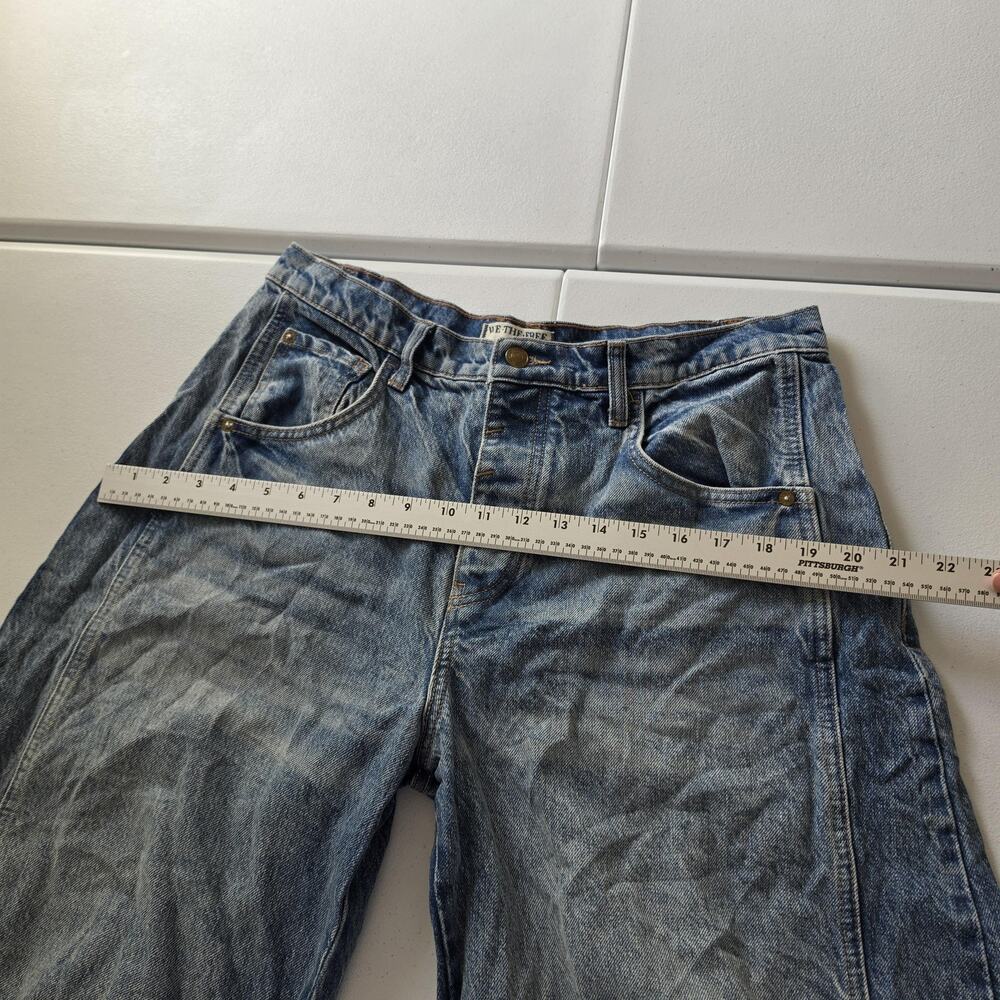 We The Free Jeans Womens 28 Blue Lucky You Mid Rise Barrel Wide Leg Denim - Picture 10 of 12